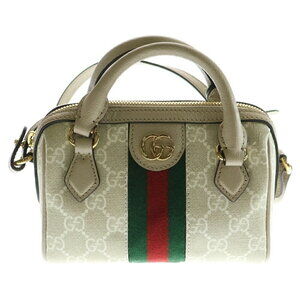 GUCCI Ophidia GG Supreme Shoulder Bag Beige Tan Leather